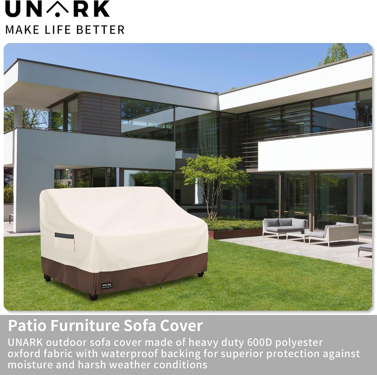 Waterproof 2-Seater Outdoor Loveseat Cover, 58 x 33 Inches