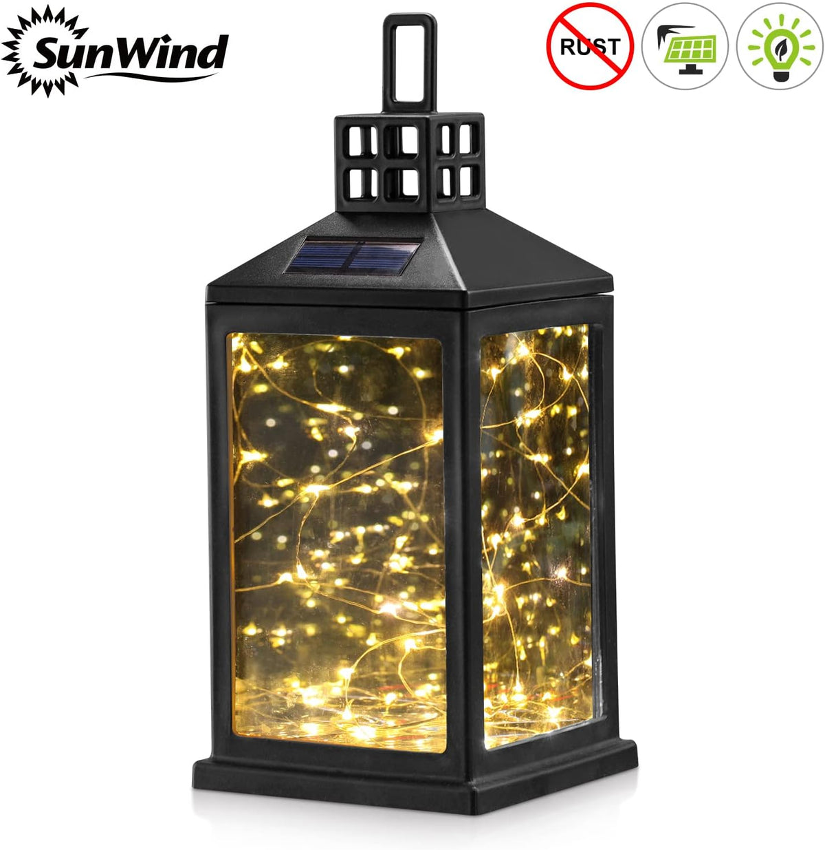 Warm White Solar Table Lantern with 40 LEDs
