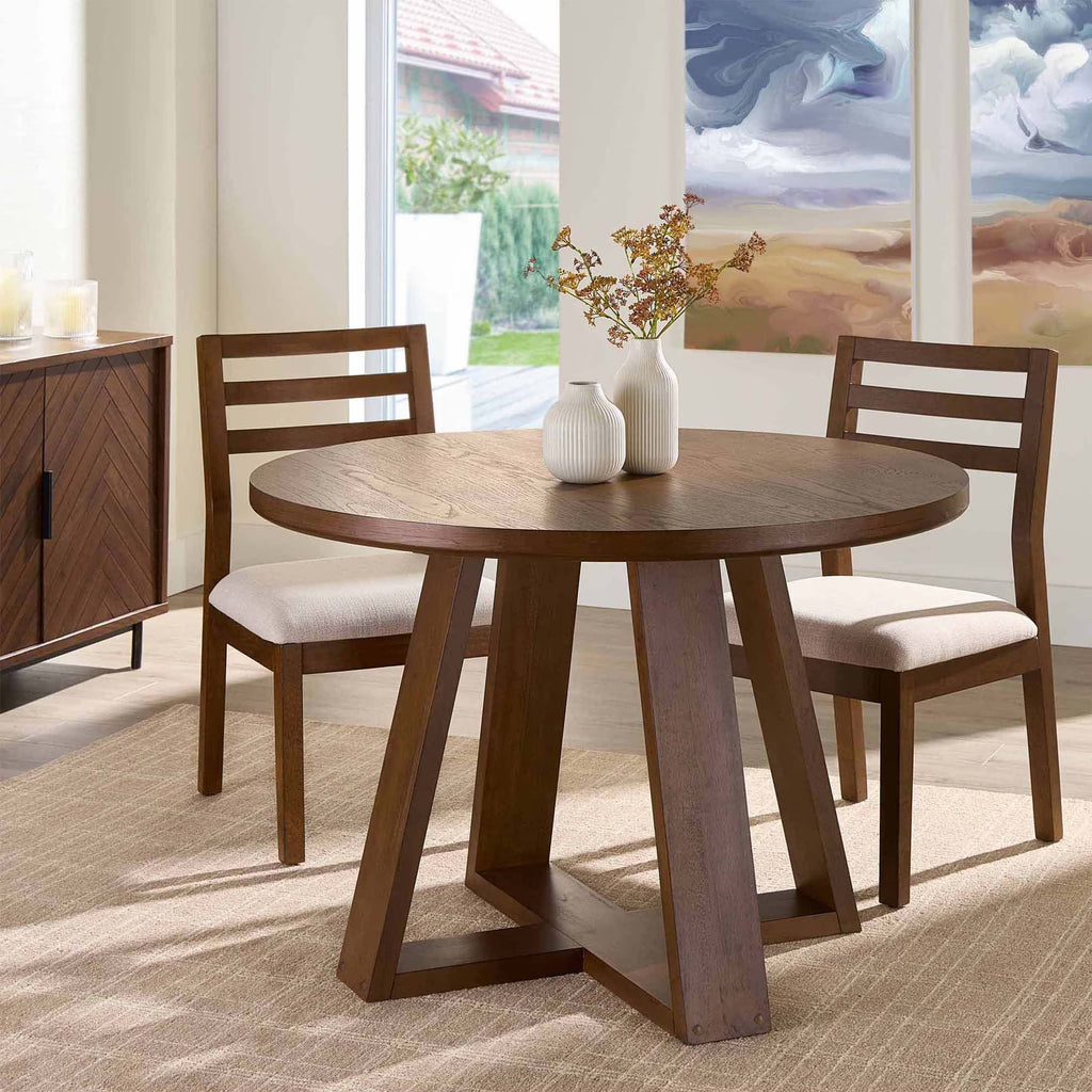 Ezra 45-Inch Round Walnut Dining Table