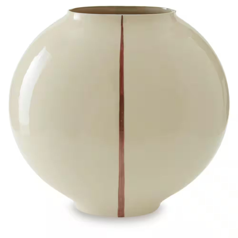 Sheabourne 13 In. H Beige Glass round Decorative Vase