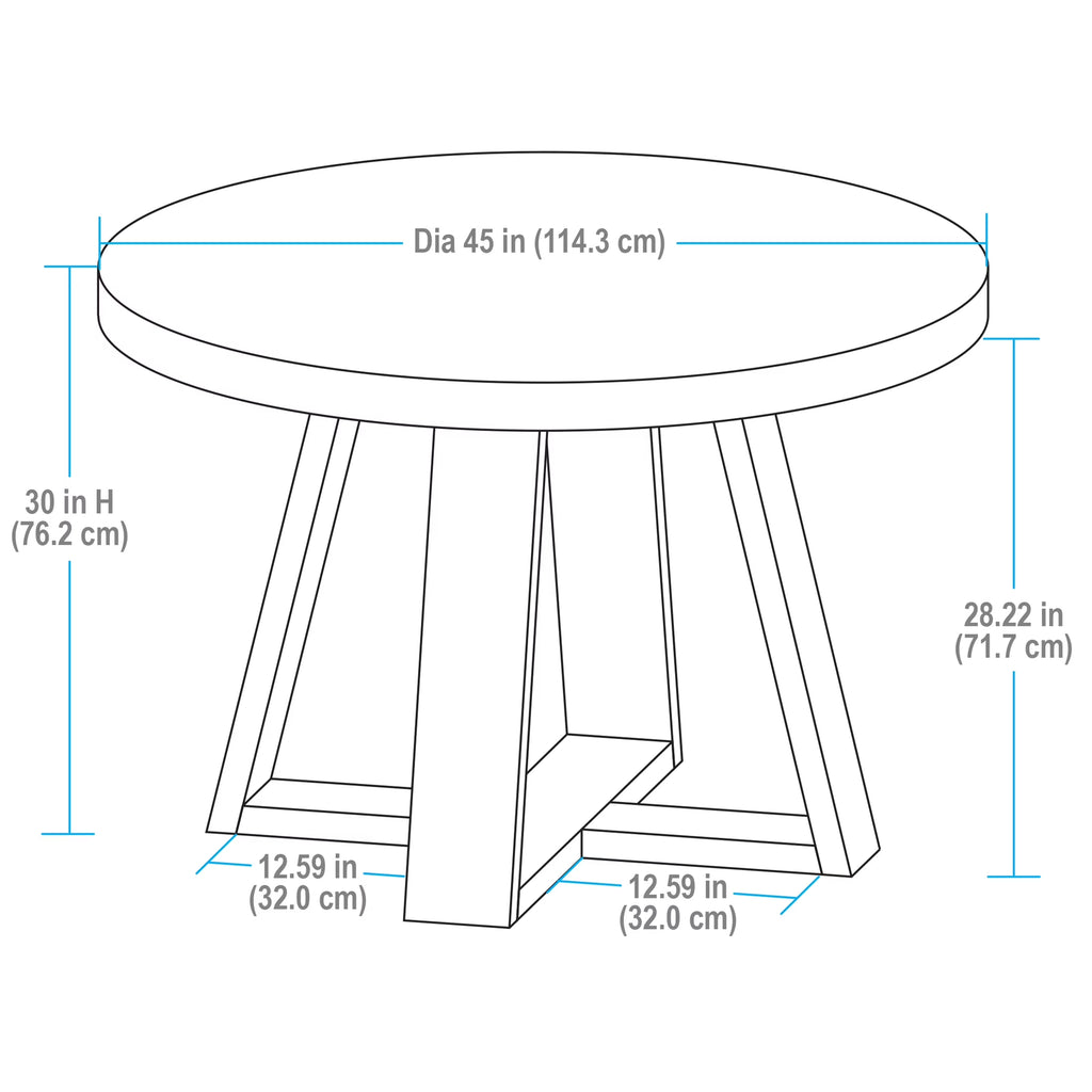 Ezra 45-Inch Round Walnut Dining Table