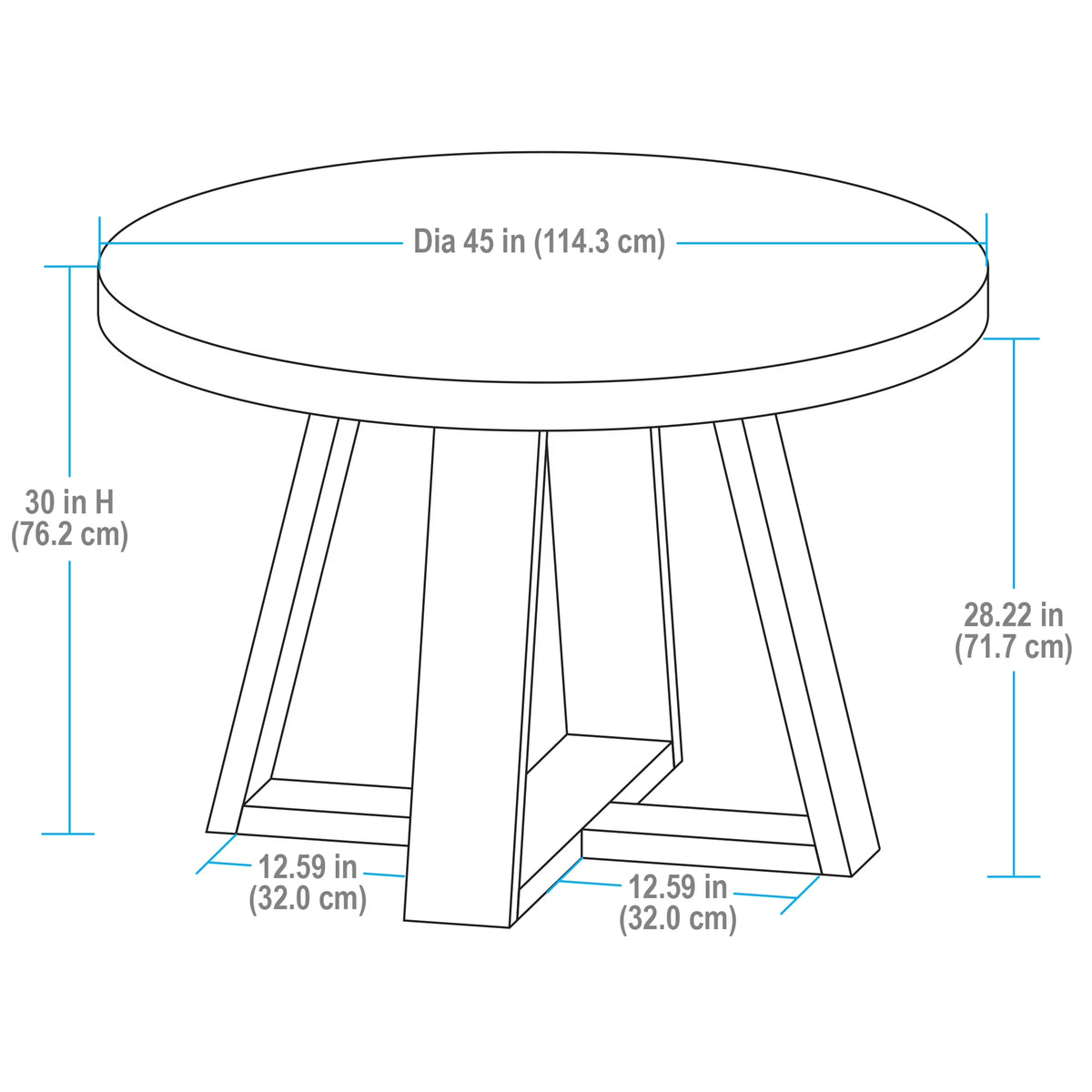 Ezra 45-Inch Round Walnut Dining Table