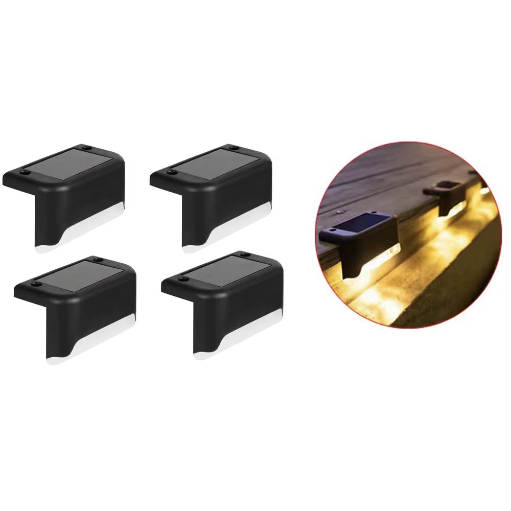 4-Pack Waterproof Solar Deck and Step Lights