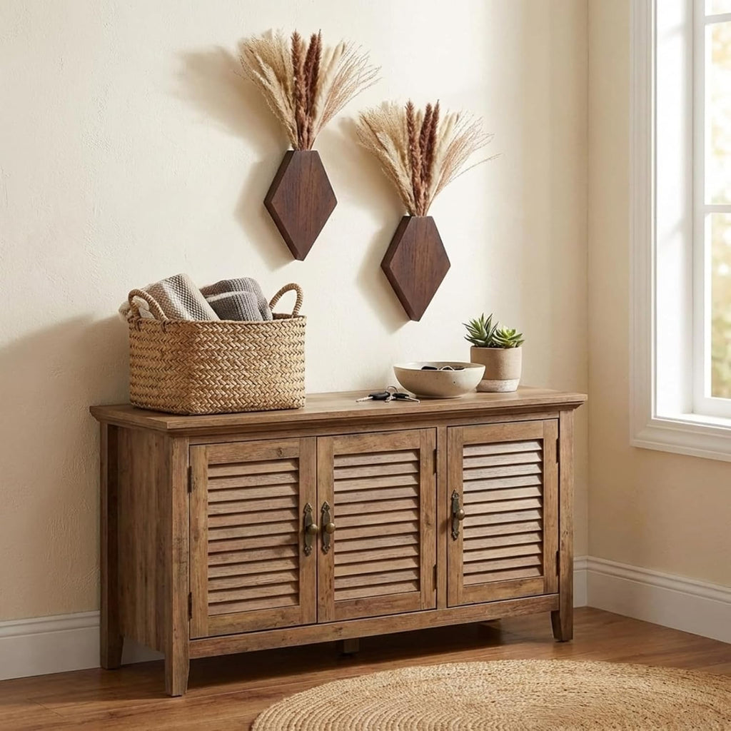 2 Pcs Wooden Wall Planters, Brown, Regular Style