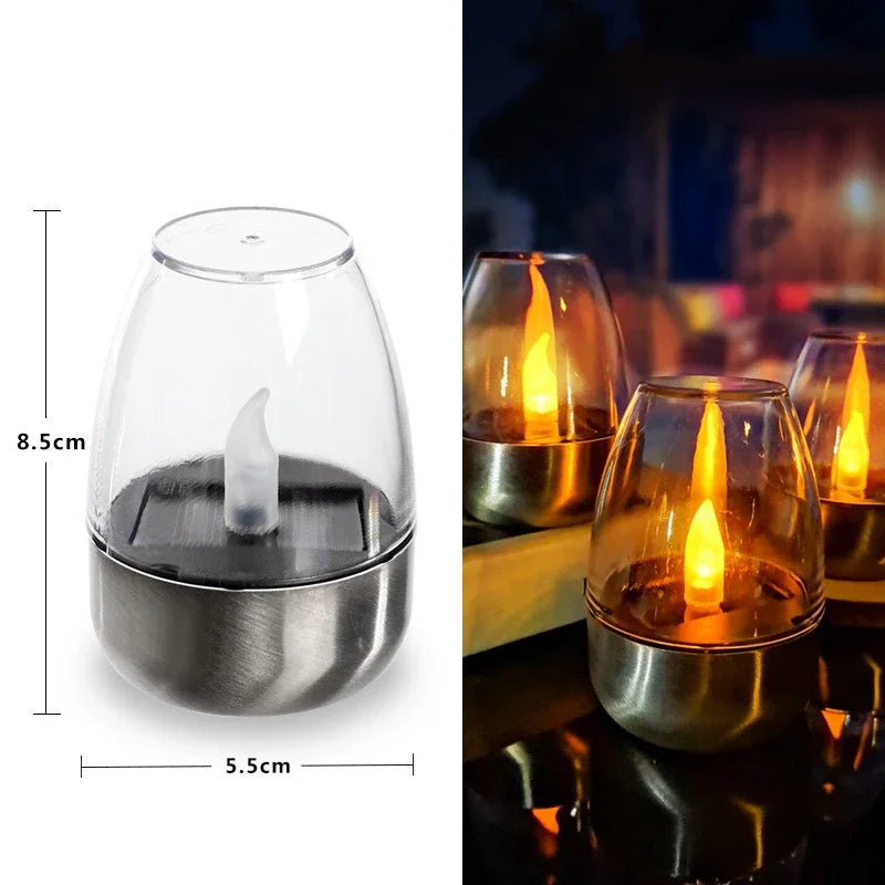 Rechargeable Solar Flameless Candles for Outdoor Decor