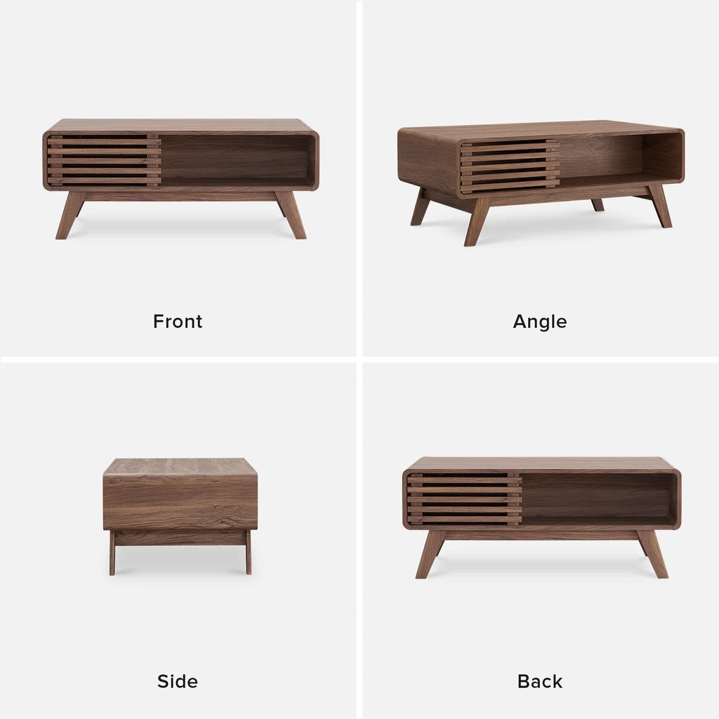 Ensley Walnut Coffee Table with Dual-Side Storage