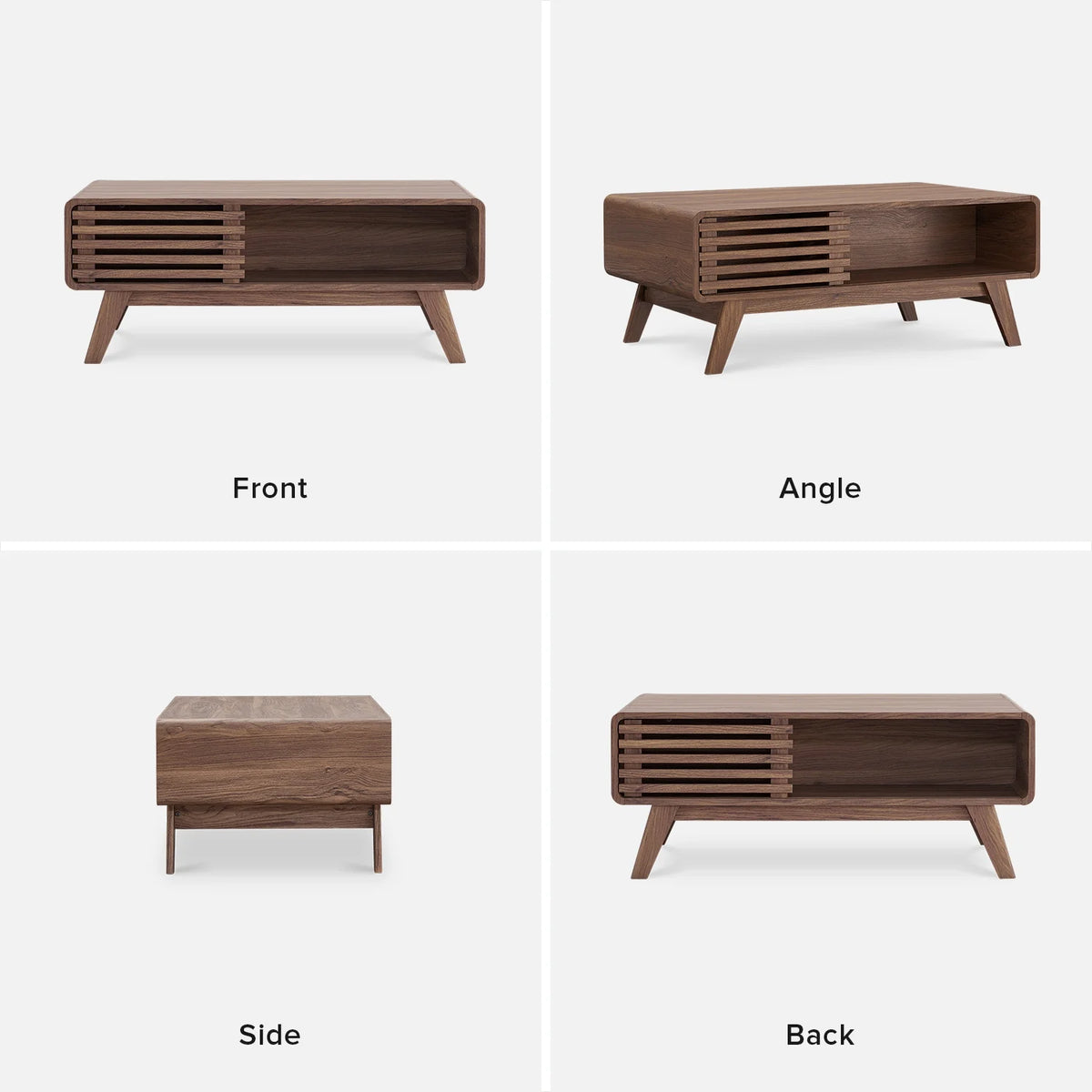 Ensley Walnut Coffee Table with Dual-Side Storage