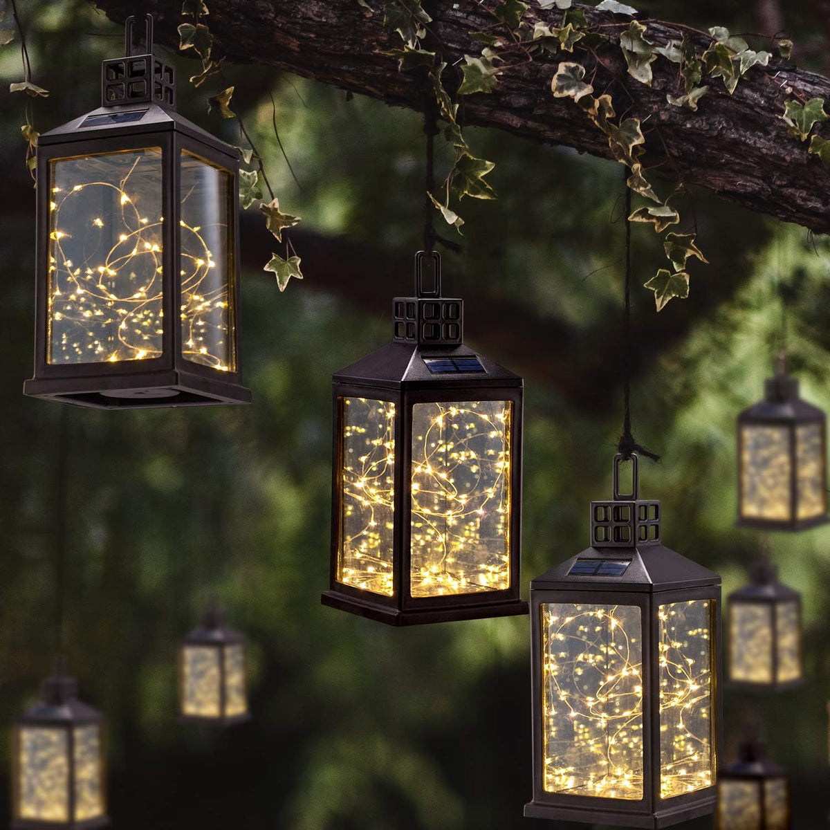 Warm White Solar Table Lantern with 40 LEDs