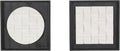 Deco 79 Wood Geometric Home Wall Decor 3D Cube Grid Wall Sculpture with Black Frames, Set of 2 Wall Art 16" W, 16" H, White