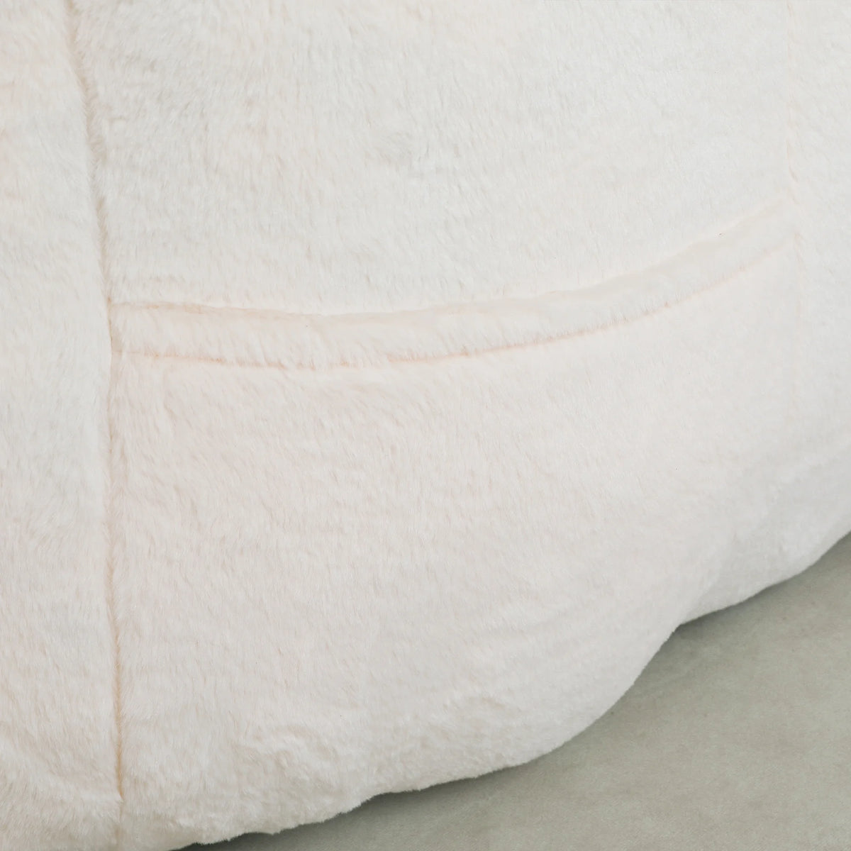 Oversized White Faux Fur Memory Foam Bean Bag Chair