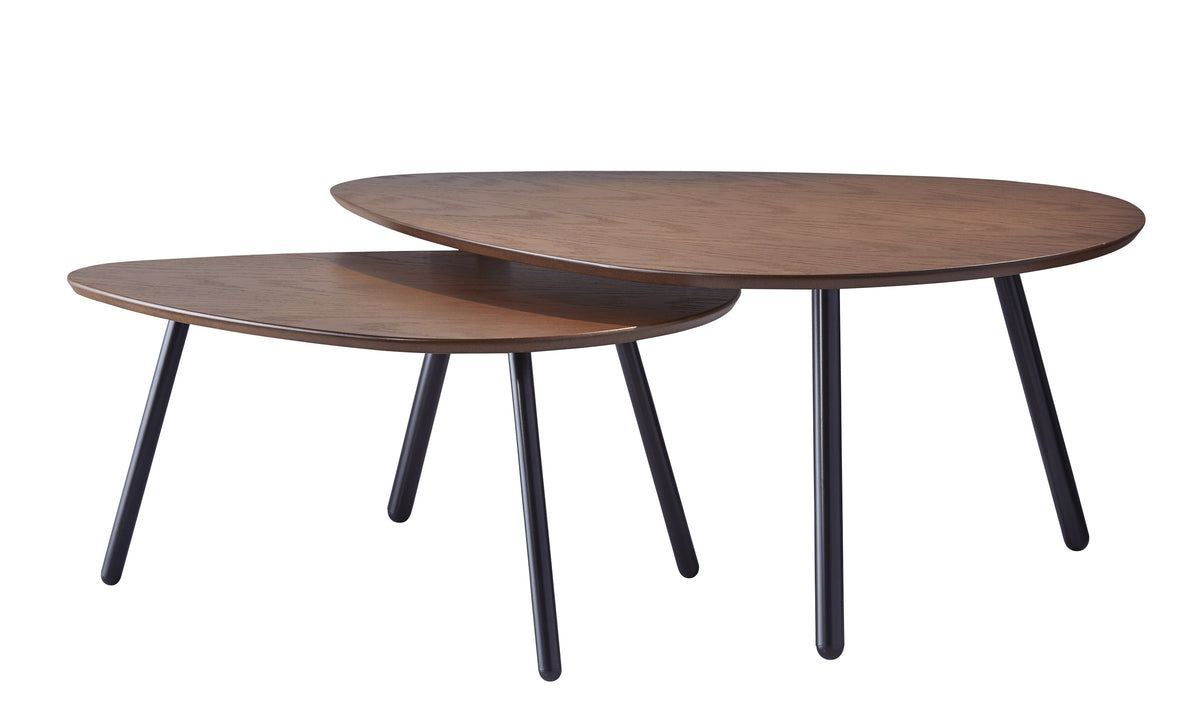 Hendrix Walnut Nesting Coffee Tables, Set of 2