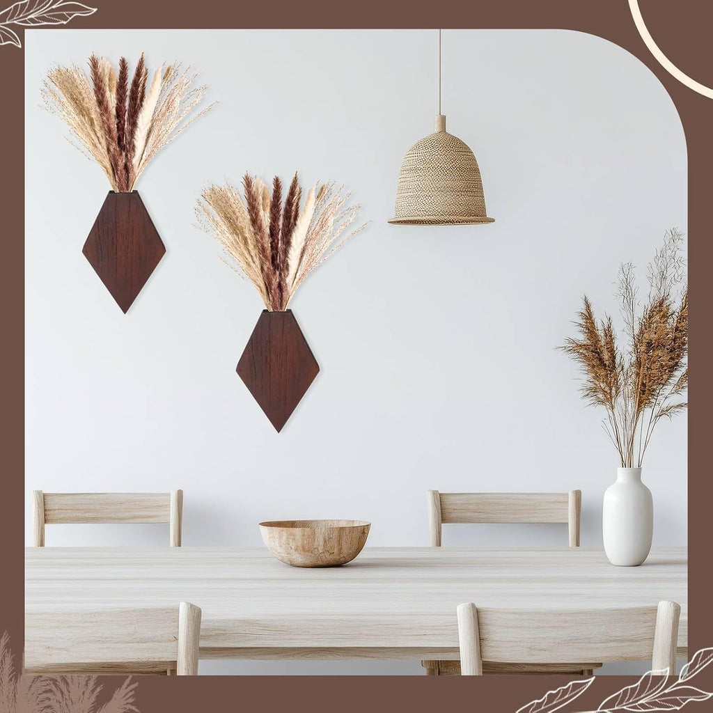 2 Pcs Wooden Wall Planters, Brown, Regular Style