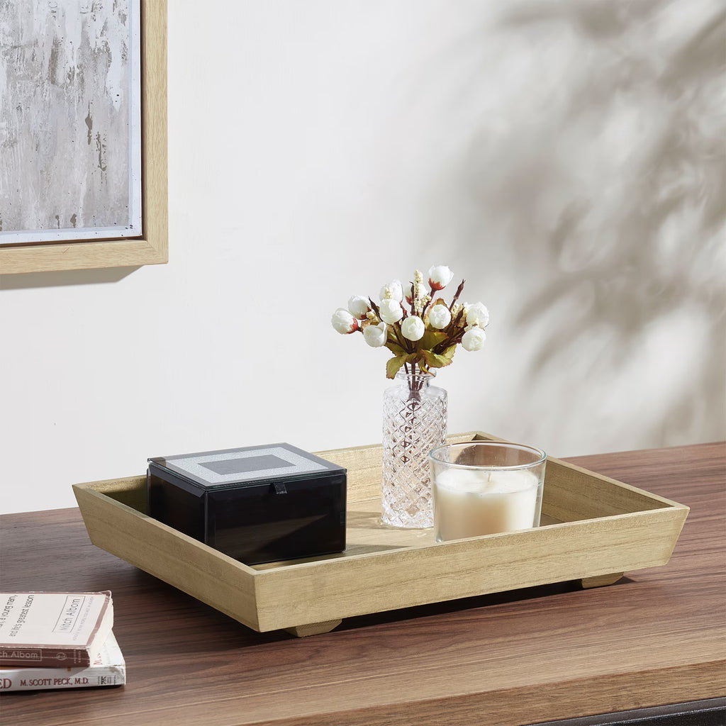 (2 Pack)  Basic Wood Tray, 12" X 16", Oak