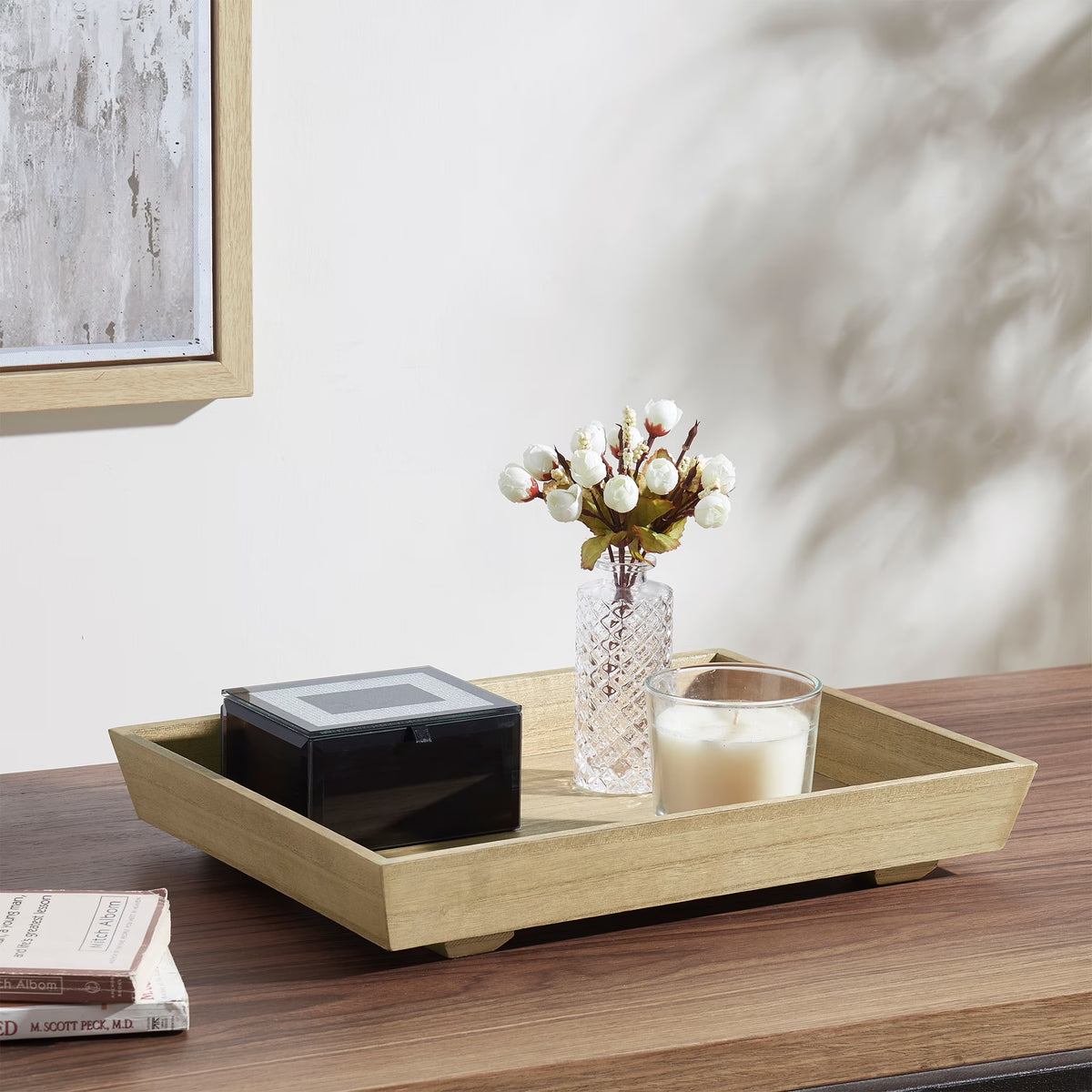 (2 Pack)  Basic Wood Tray, 12" X 16", Oak