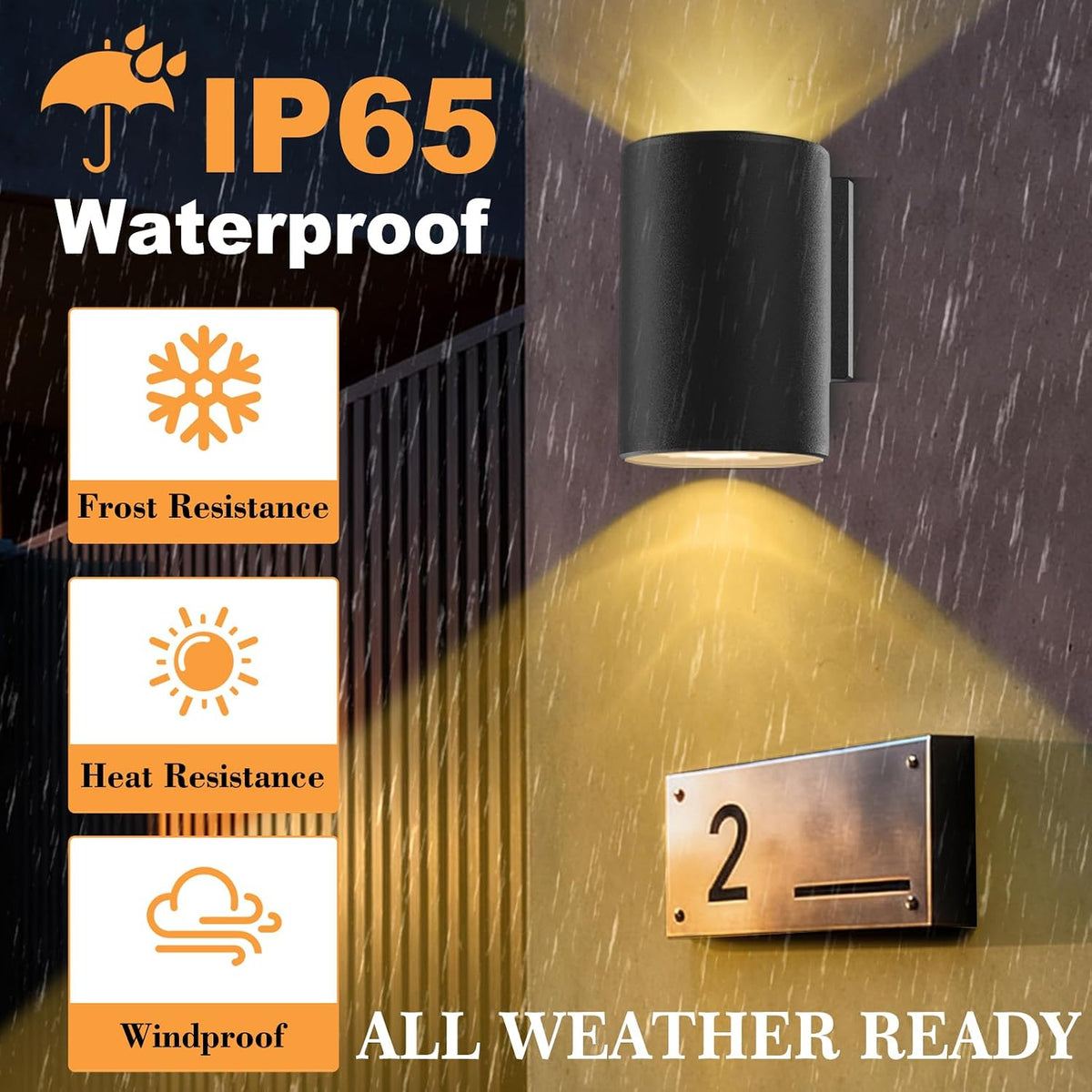 4-Pack Up & Down Solar Wall Sconces