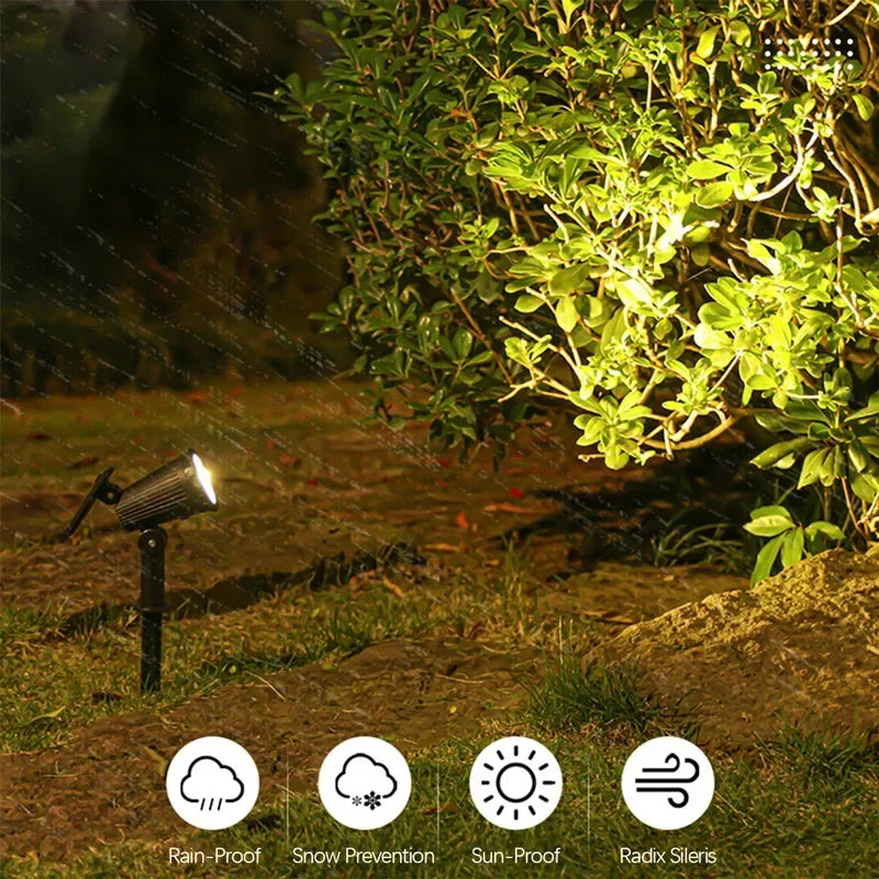 Adjustable RGB Solar Landscape Spotlights, 9 LED