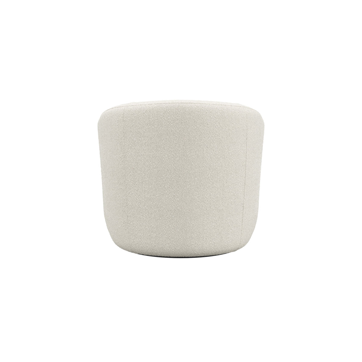 Cream Bouclé Swivel Barrel Chair