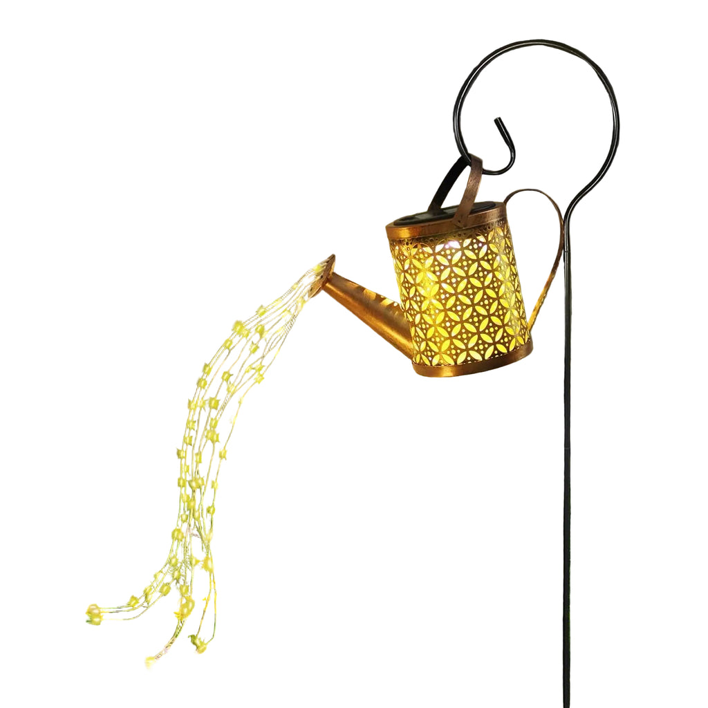 Solar Watering Can Lantern with Cascading Lights