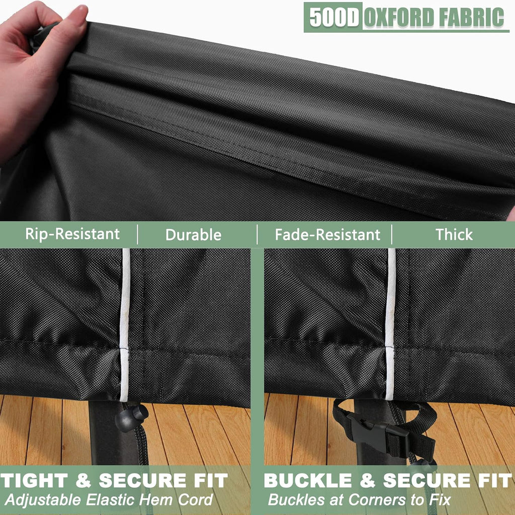 4-Piece 600D Waterproof Patio Furniture Cover Set, Black