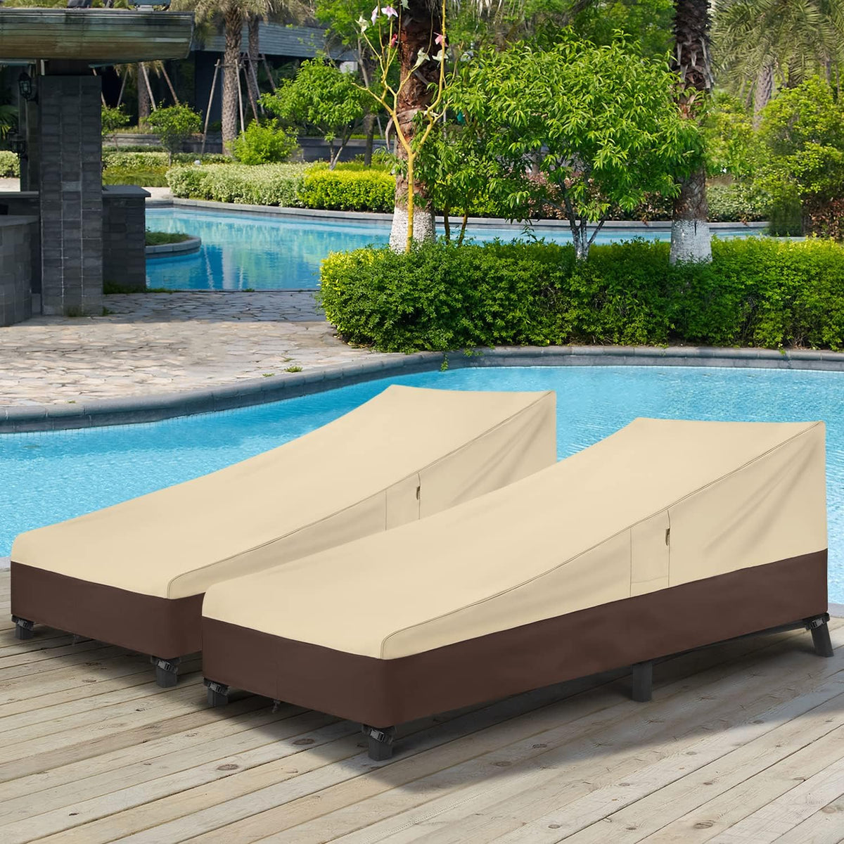 Waterproof Lounge Chair Covers, 2-Pack, 80 x 32 Inches