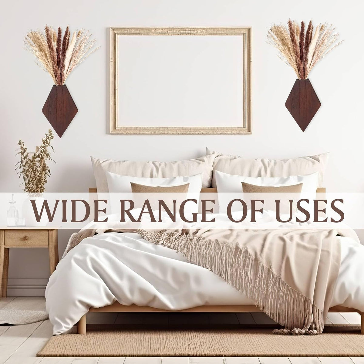 2 Pcs Wooden Wall Planters, Brown, Regular Style