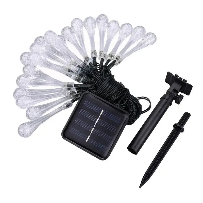 Water Drop Solar String Lights for Garden and Patio