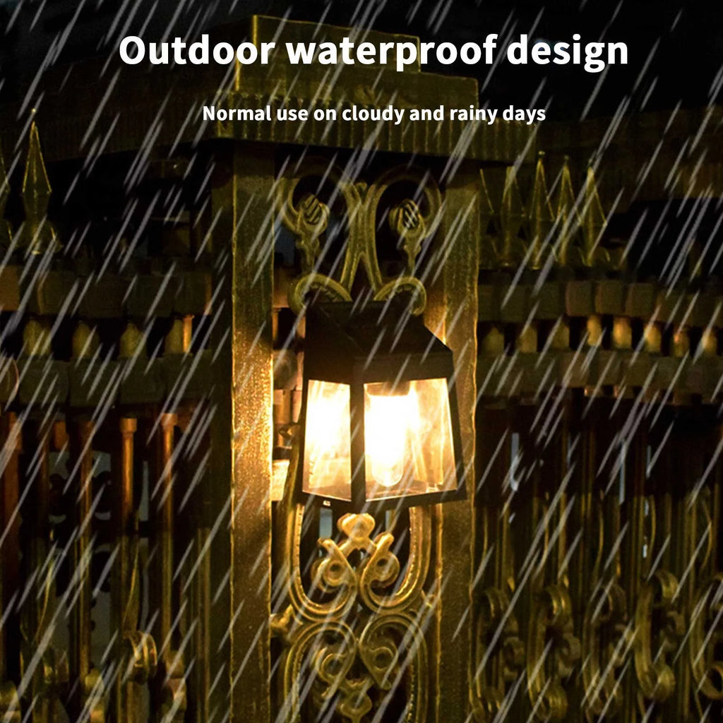 under $5 2 Pack Solar Wall Lanterns Outdoor, Wireless Dusk to Dawn Motion Sensor LED Sconce Lights Waterproof, Exterior Front Porch Security Lamps Wall Mount Patio Fence