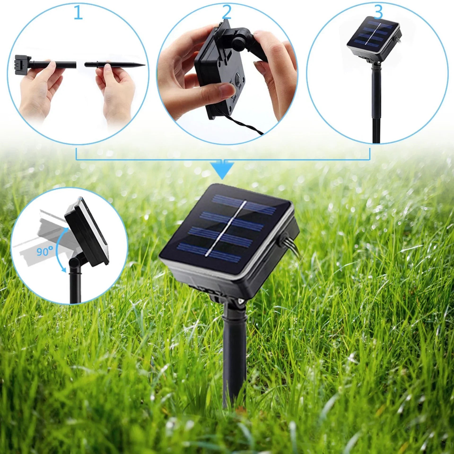 Water Drop Solar String Lights for Garden and Patio