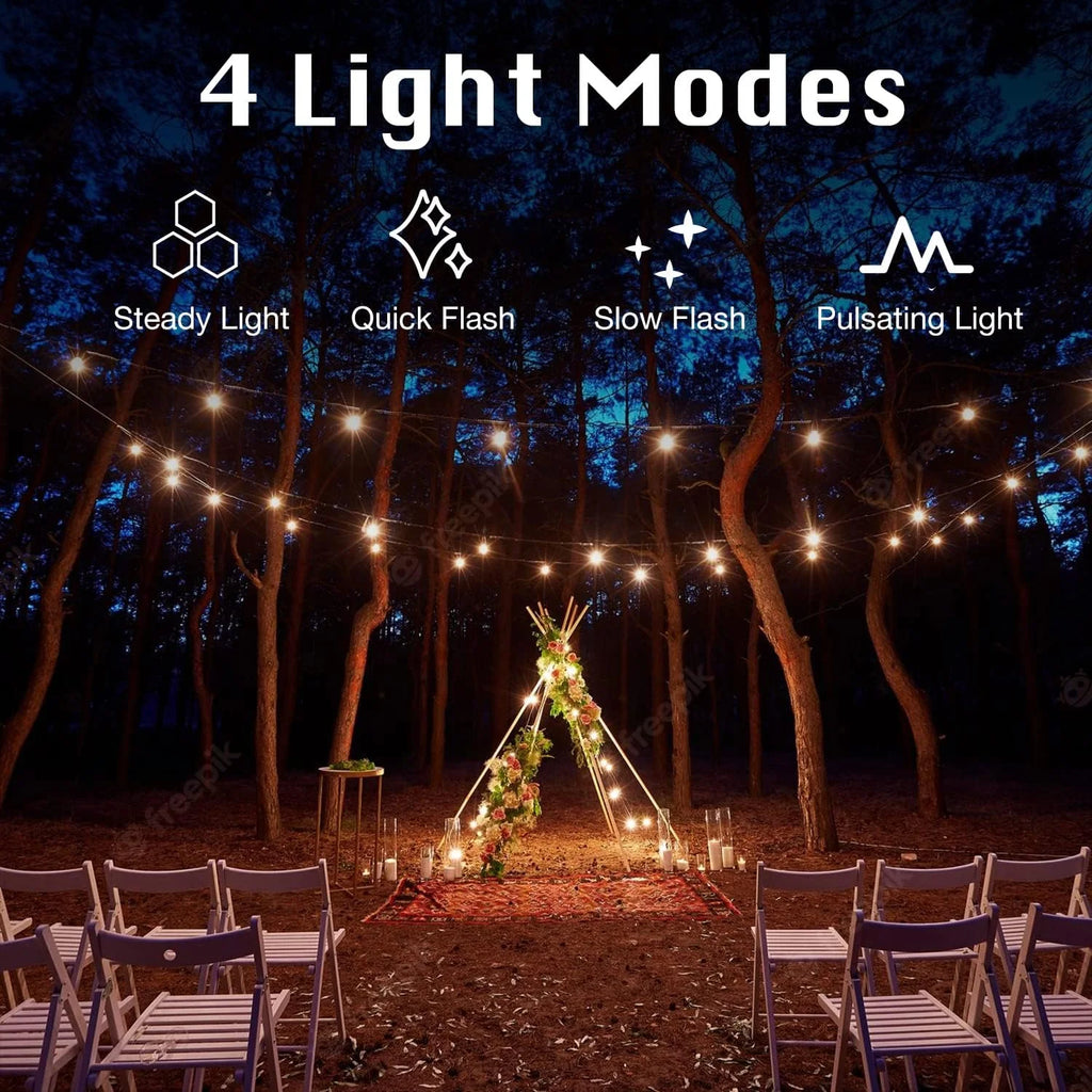 Solar Outdoor String Lights, 100Ft S14 LED Patio Lights with 24 Bulbs, Waterproof String Lights for Backyard