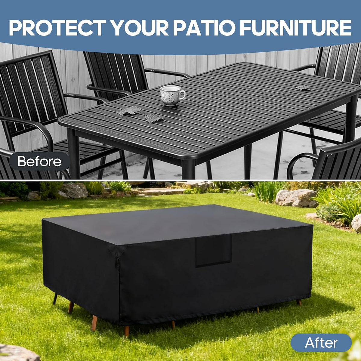 108 x 82-Inch 600D Waterproof Patio Furniture Cover