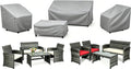 4-Piece 600D Waterproof Patio Furniture Cover Set, Gray
