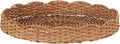 Wavley Modern round Scalloped Woven Rattan Tray, 18 Inch Diameter, Natural Rattan, Decorative Wavy Boho Tray for Use as Versatile Ottoman Tray or Serving Platter