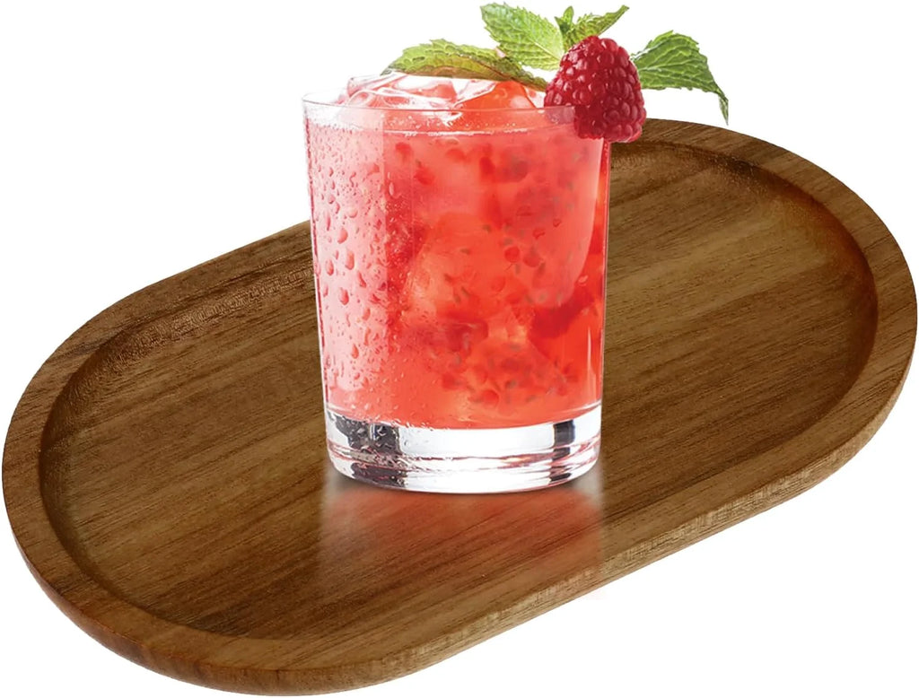 Oval Charcuterie Plates 7.8”×4.6” Wooden Serving Trays Board Decorative Tray Natural Wood Serving Platters Small Oval Wood Plate Bathroom Counter Tray for Kitchen Bathroom(Acacia Wood)