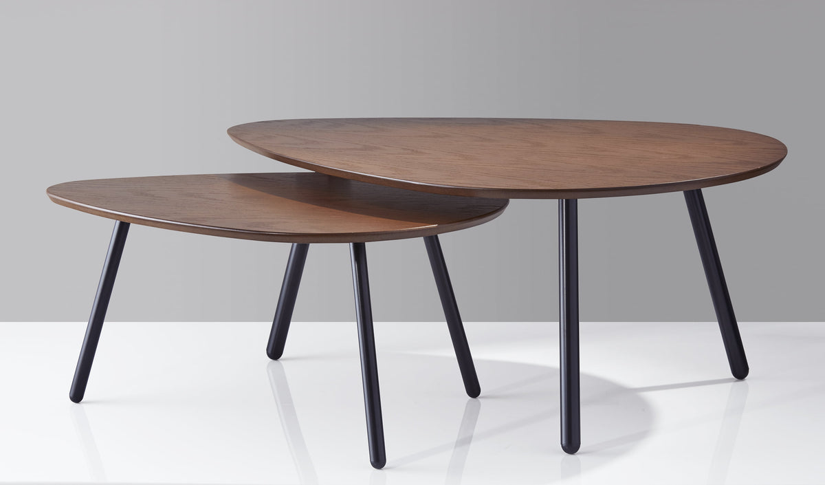 Hendrix Walnut Nesting Coffee Tables, Set of 2