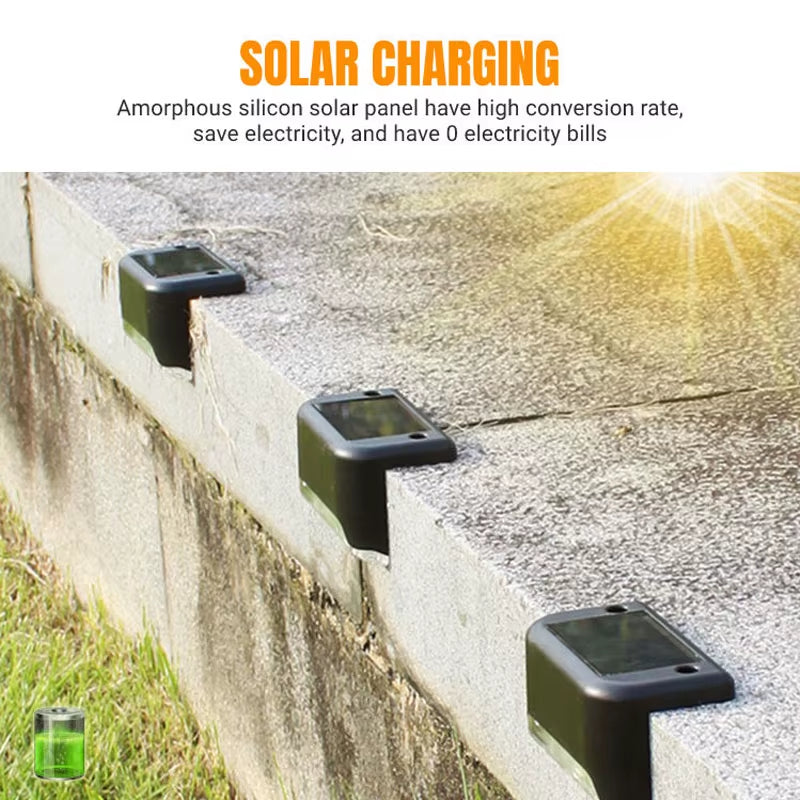 4-Pack Waterproof Solar Deck and Step Lights