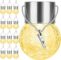 12Pack Hanging Cracked Glass Solar Lights Outdoor Waterproof, Warm White | LED Ball Lights, Tree Solar Powered Globe Lights with Handle for Garden Yard Patio Fence Christmas Decoration