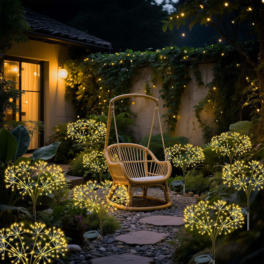 Solar Firework Garden Lights, 2-Pack, 160 LEDs, Warm White