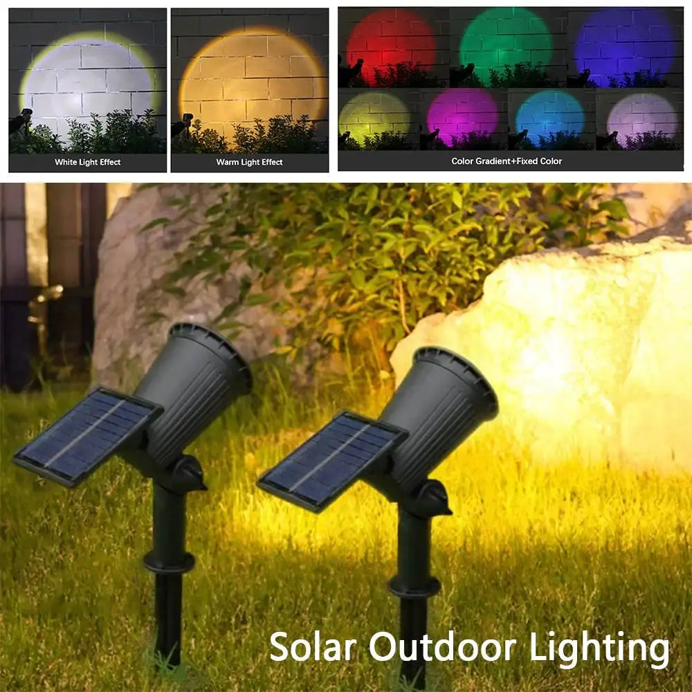 Adjustable RGB Solar Landscape Spotlights, 9 LED
