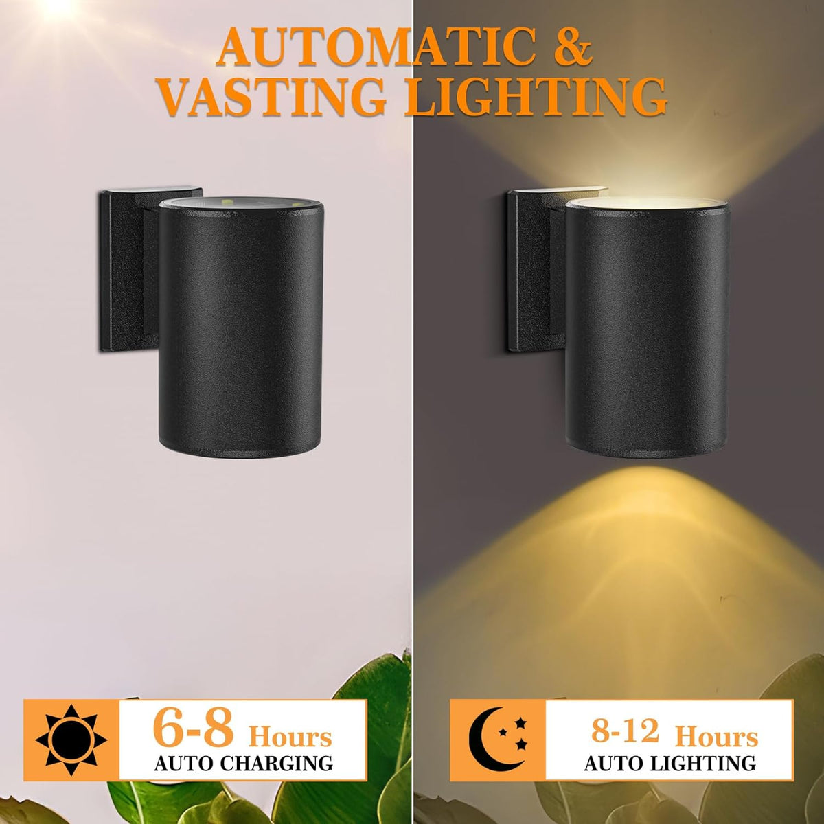 4-Pack Up & Down Solar Wall Sconces