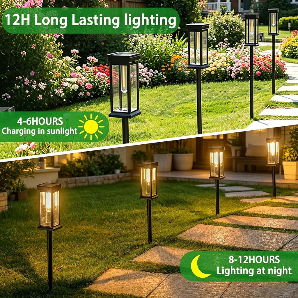 8-Pack IP65 Solar Pathway Lights for Garden & Walkway