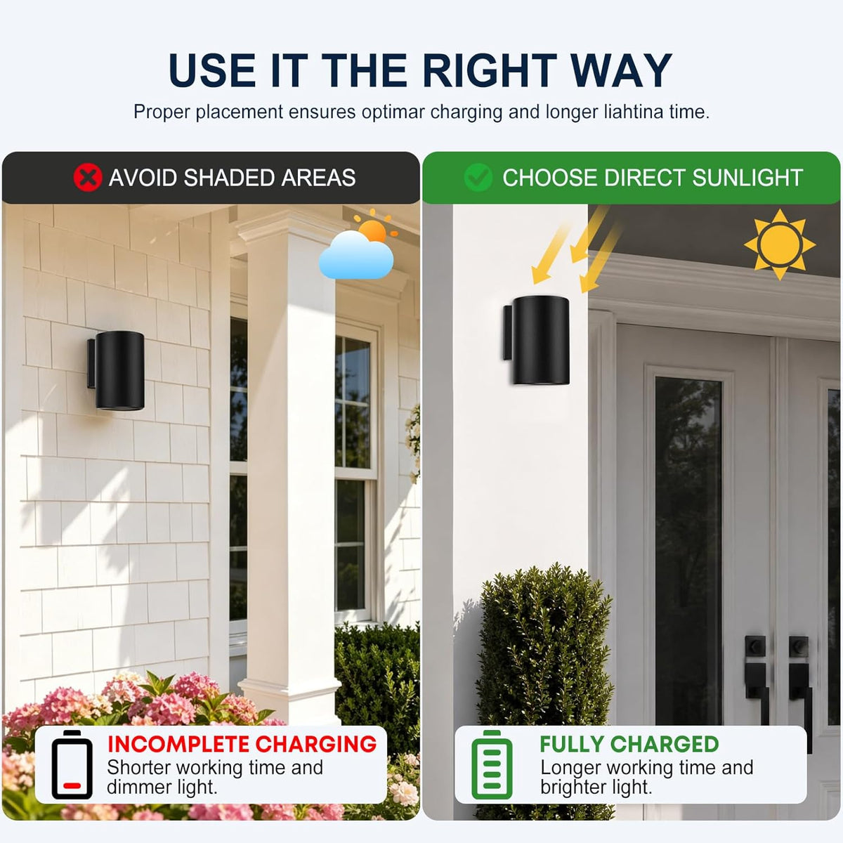 4-Pack Up & Down Solar Wall Sconces