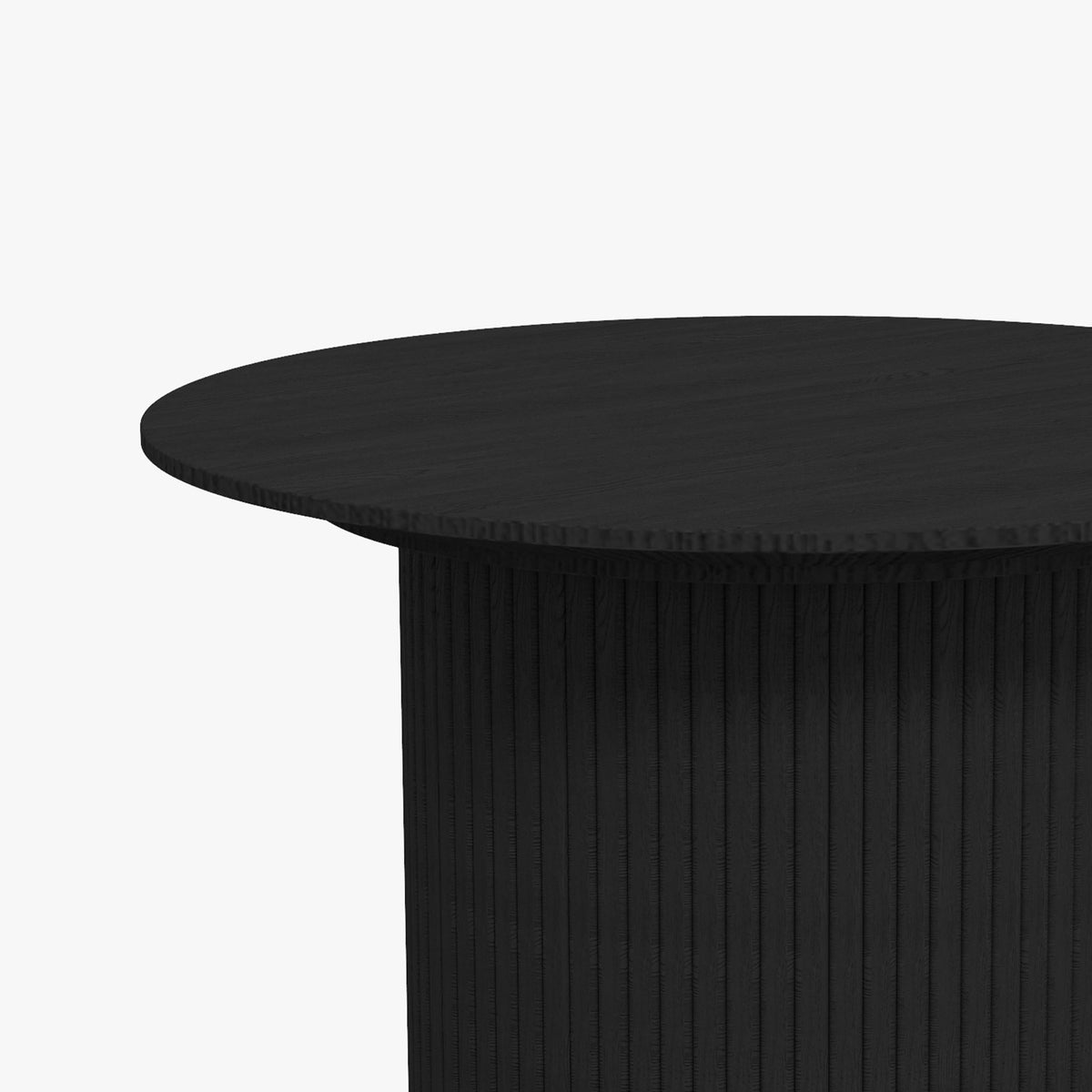 Black Fluted Pedestal Coffee Table, 23.6-Inch