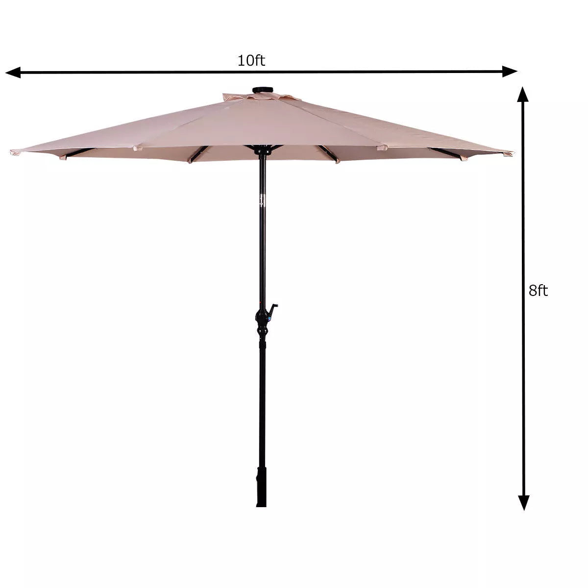 Costway 10FT Patio Solar Umbrella LED Patio Market Steel Tilt W/Crank Outdoor Orangeblue New