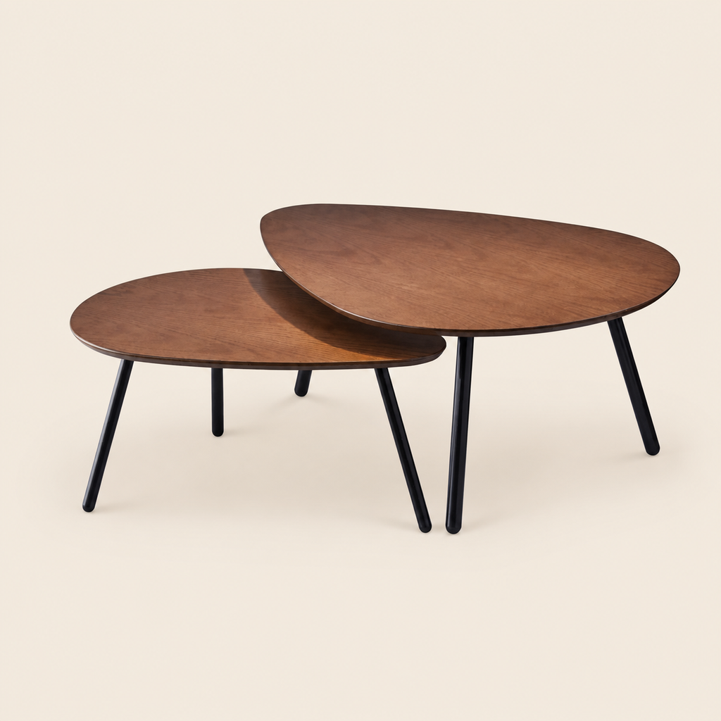 Hendrix Walnut Nesting Coffee Tables, Set of 2