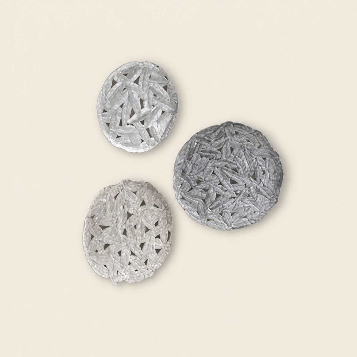 3-Piece Gray Metal Wall Art Panel Set