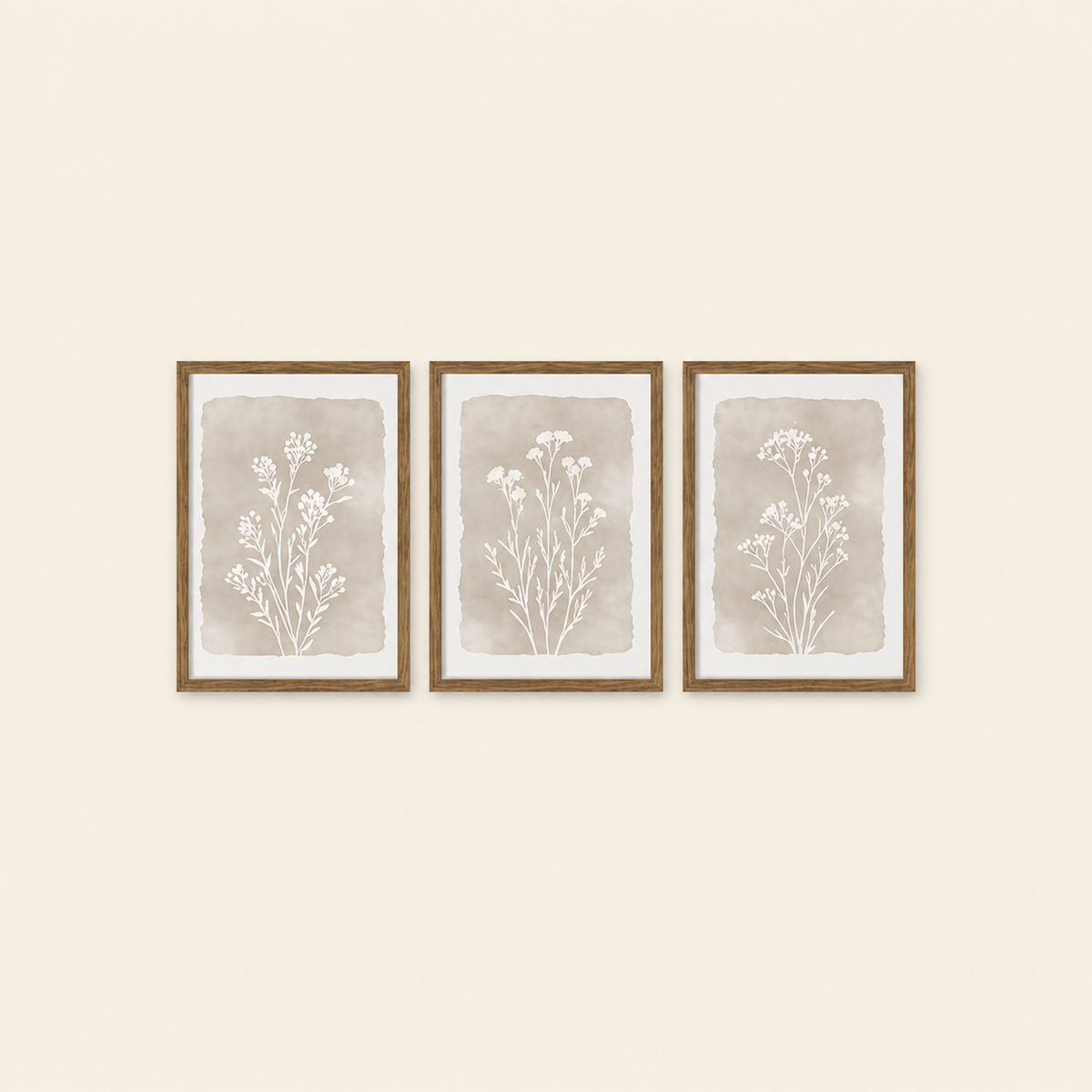 Set of 3 Framed Neutral Botanical Wall Art Prints, 16 x 24-Inch